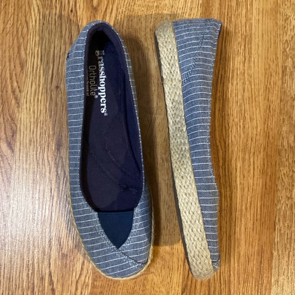 Grasshoppers Shoes - Grasshoppers Ortholite Slip On Jute Canvas Preppy Striped Flats